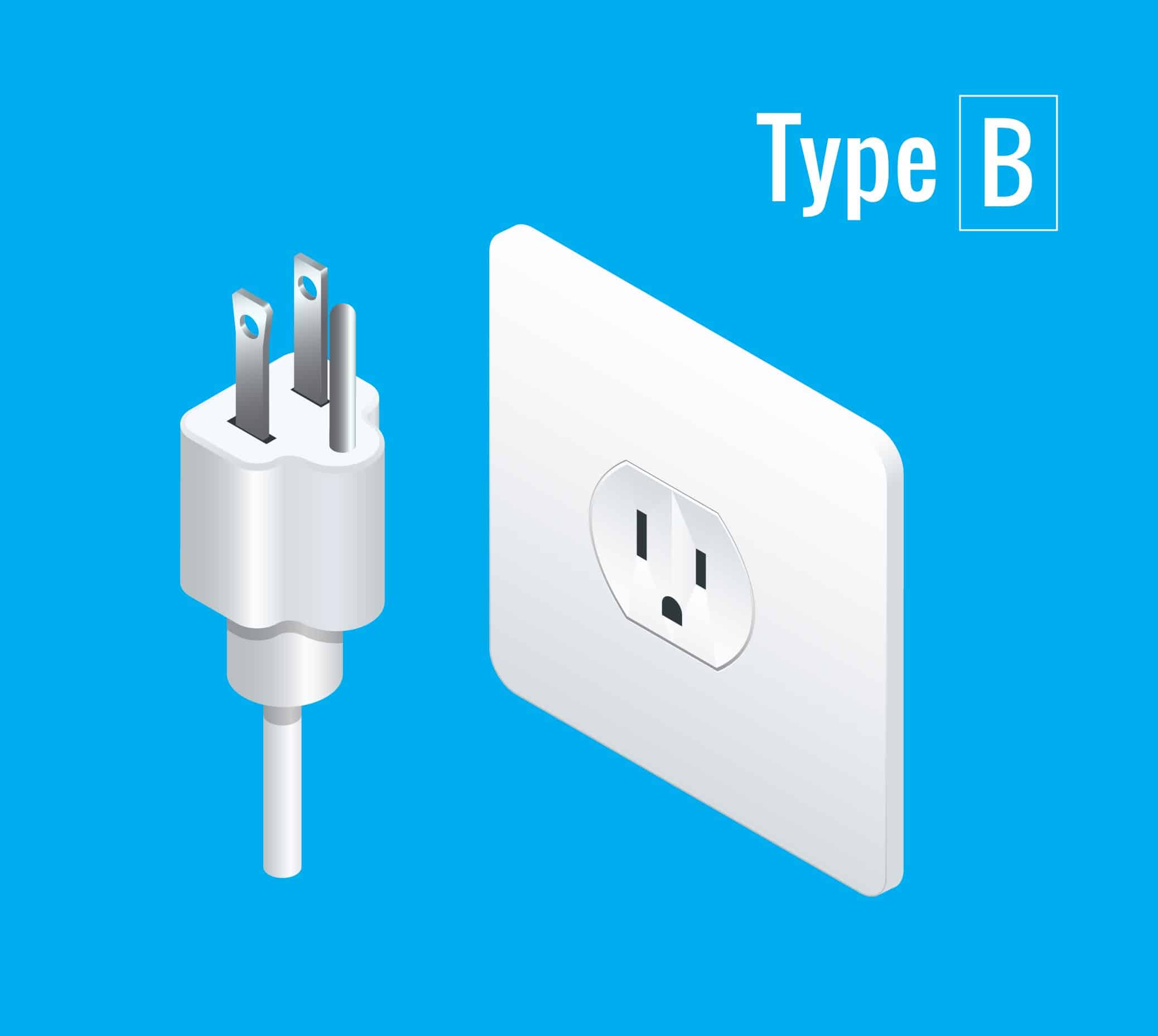 Typ B Steckdose USA mit Erdungspin für Reiseadapter